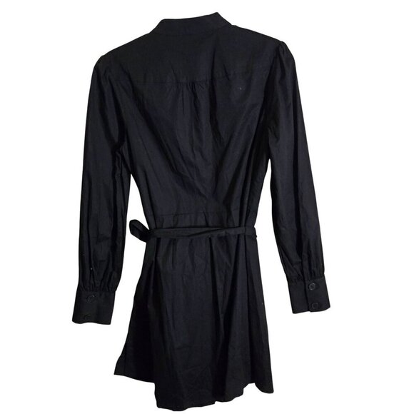 ModCloth A Casual Vision Black Shirt Dress Mandarin Collar Size M - Picture 3 of 9